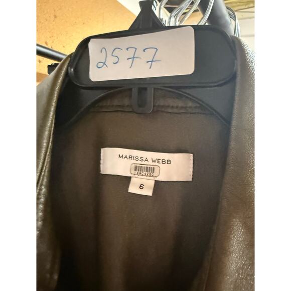 Marissa Webb Green Faux Leather belted Dress Size 6 - Picture 10 of 10